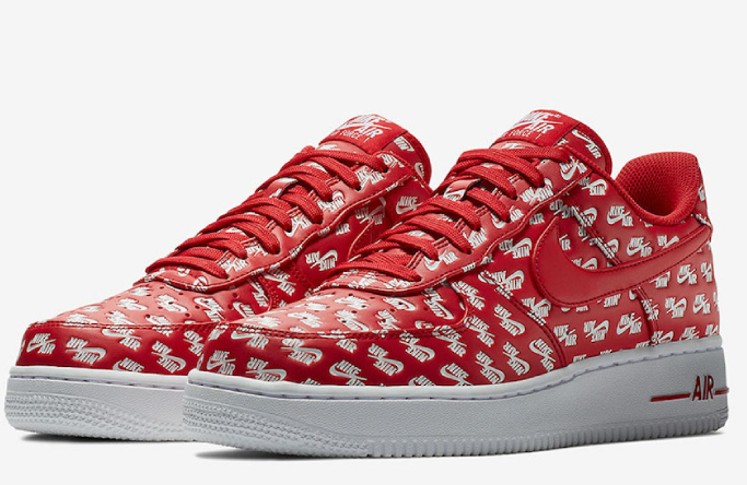 Air Force 1 All Over Logo 'Red'